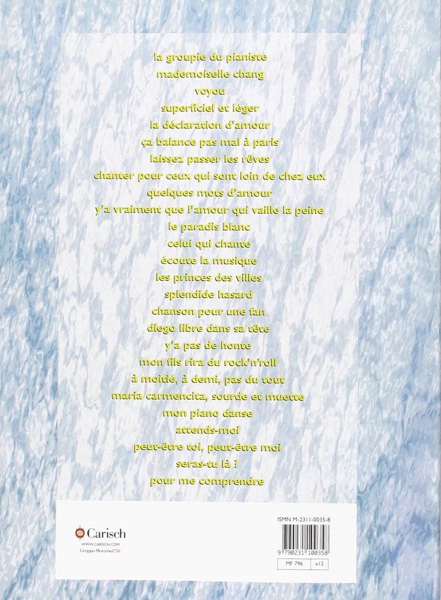 Berger michel : les plus belles chansons (chant+piano+accords)-