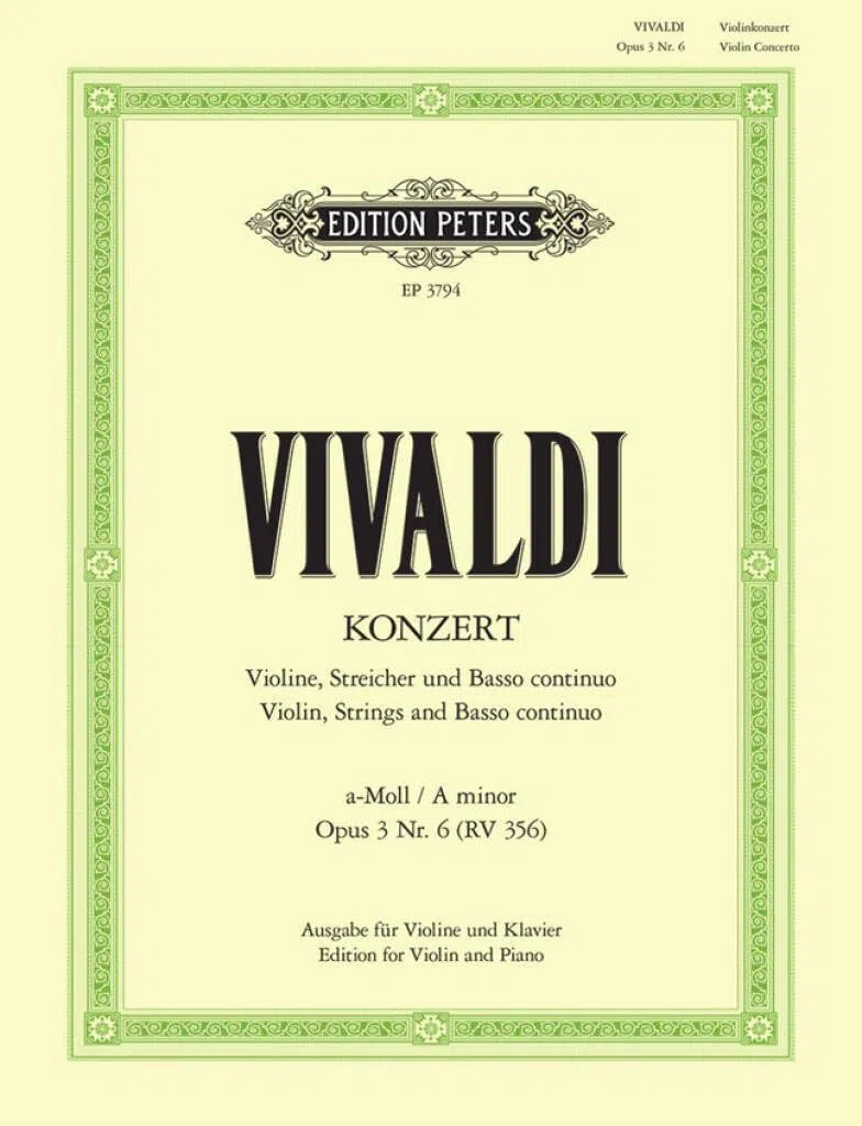Vivaldi : concerto op 3 n° 6 RV 356 - violon