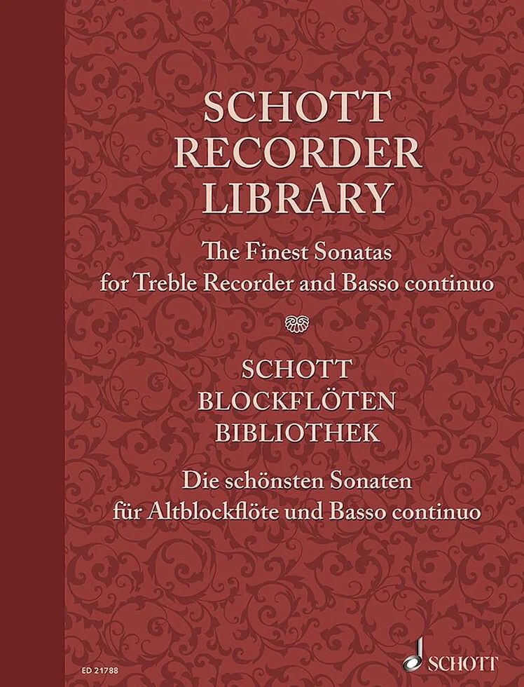 Schott Collection Flûte à bec: Les plus belles sonates pour flûtes à bec alto et Basso continuo. treble recorder and basso continuo. Partition et partie.
