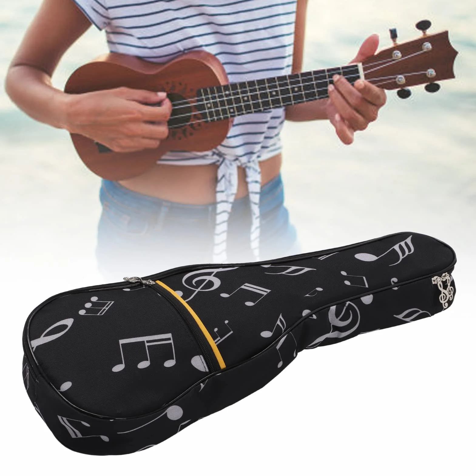 Étui pour Ukulélé de Concert, Étanche Housse de Transport pour Ukulélé, Bandoulière Réglable Sac à Dos pour Ukulélé Imperméable Oxford Design Ergonomique pour Voyage en Plein Air