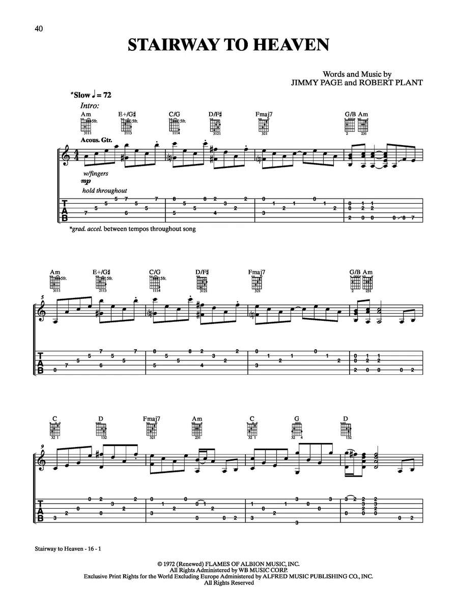Led Zeppelin IV Platinum Guitar: Authentic Guitar Tab