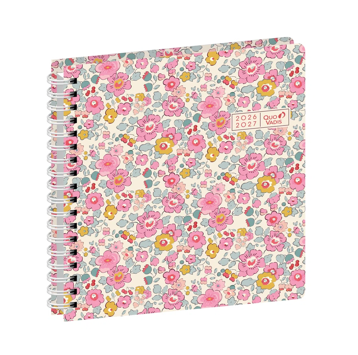 Quo Vadis - Agenda année scolaire - Spiralé - 2026-2027 - Exécutif S Septembre - Semainier Planning - Français - Egeo - liberty - 13 mois de août à août - 16x16 cm