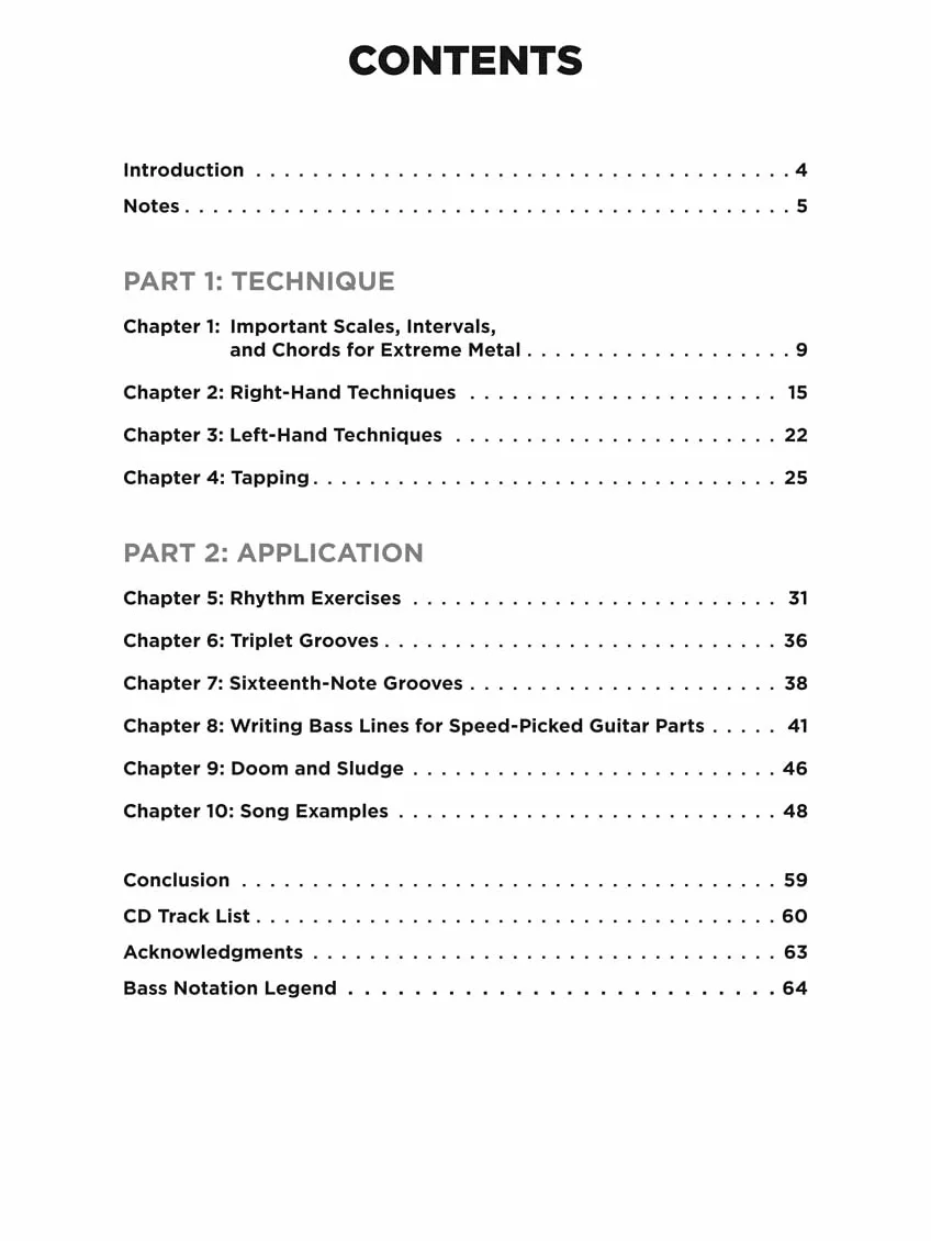 Extreme Metal Bass: Essential Techniques, Concepts, and Applications for Metal Bassists.