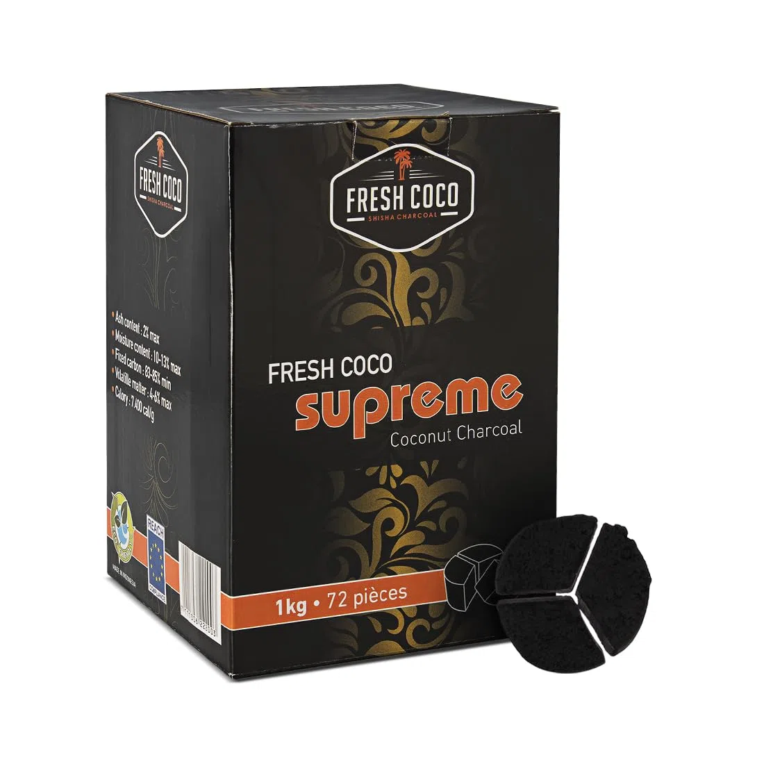 SUPREME : Lot de 2KG - Charbon naturel triangulaire, Compatible KALOUD et BROHOOD - Qualité premium.