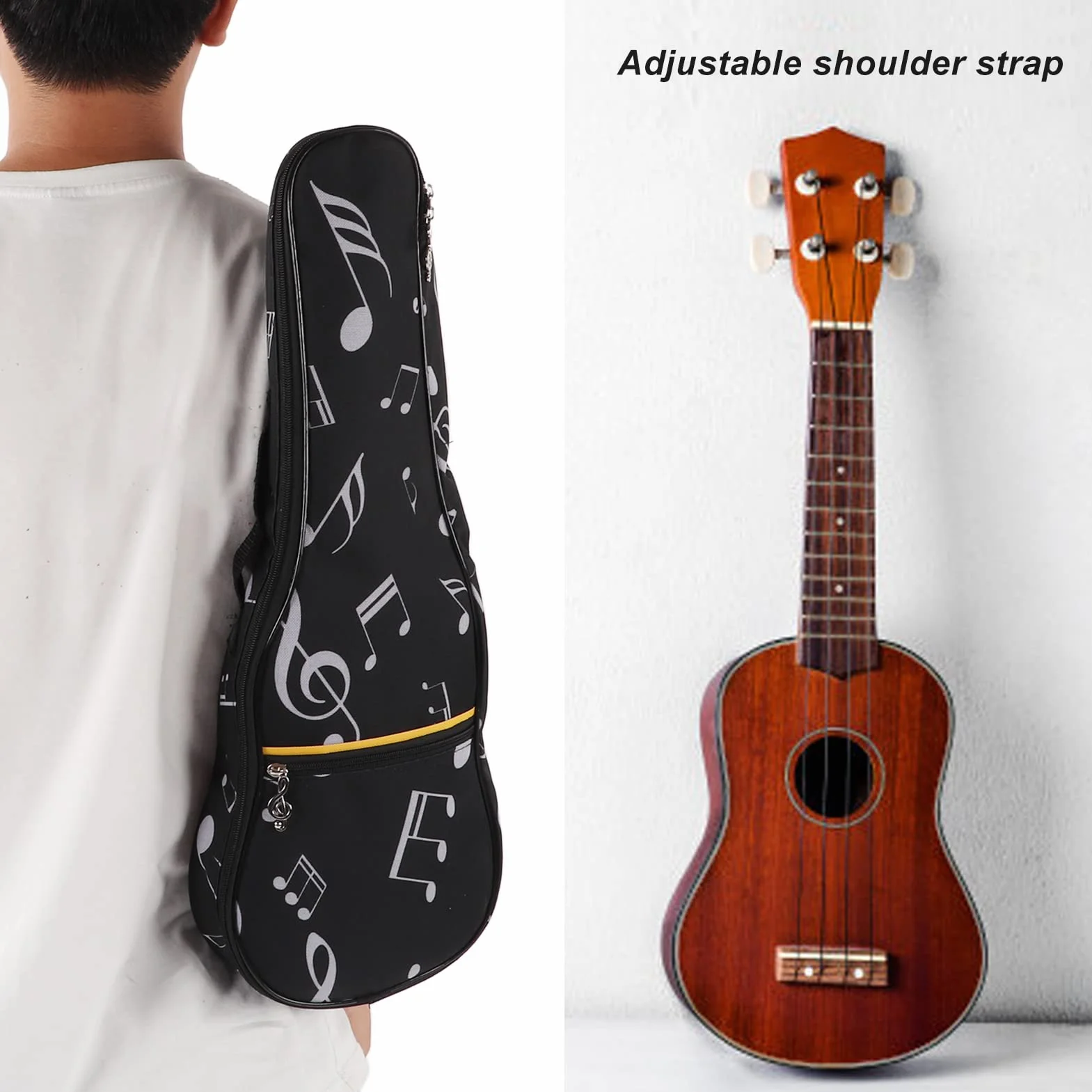 Étui pour Ukulélé de Concert, Étanche Housse de Transport pour Ukulélé, Bandoulière Réglable Sac à Dos pour Ukulélé Imperméable Oxford Design Ergonomique pour Voyage en Plein Air