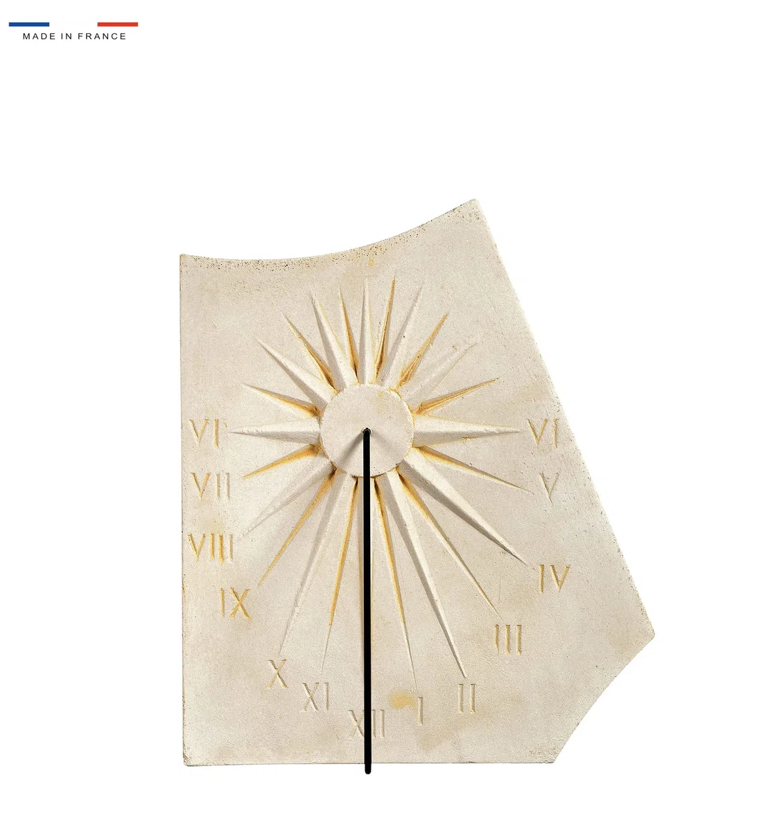 QEM Cadran Solaire Motif Soleil Déco Pierre Naturelle 33cmx42cm