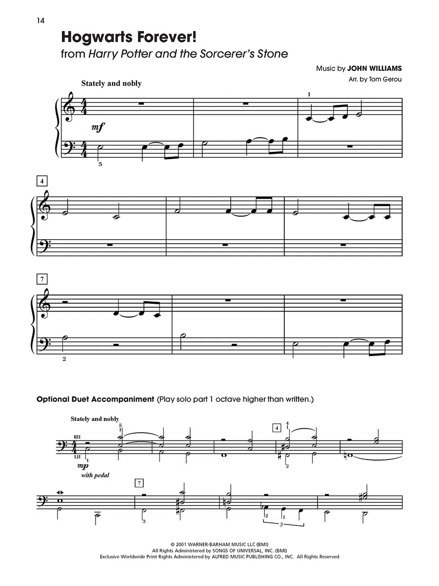 Harry potter music from the complete film series five finger piano bk