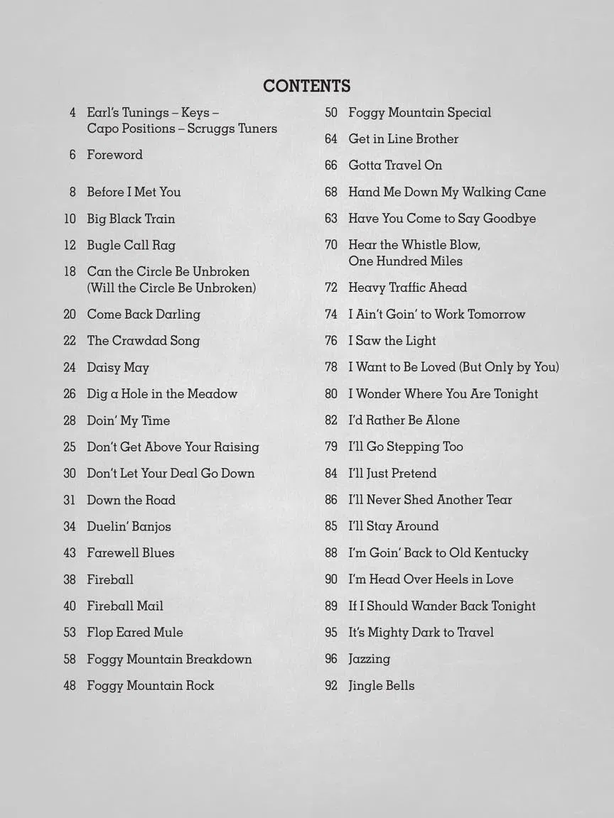 The Earl Scruggs Banjo Songbook: Selected Banjo Tab Accurately Transcribed for over 80 Tunes