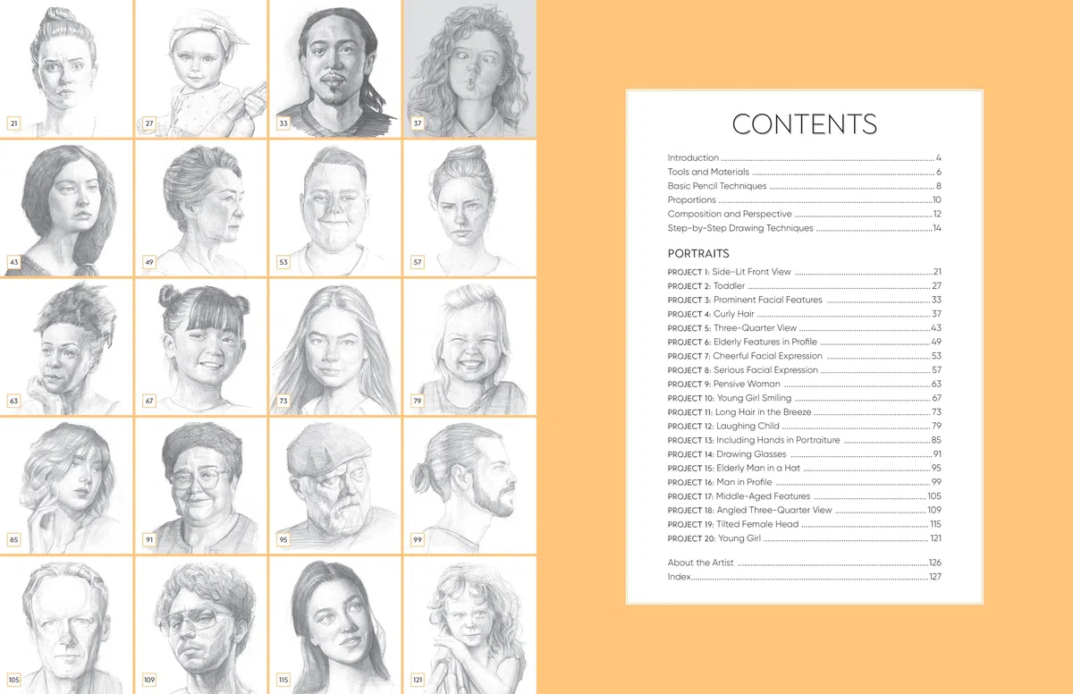 Pencil Drawing Portraits: Learn to Draw Faces, Features, and More With Step-by-Step Pencil Projects Perfect for Beginners