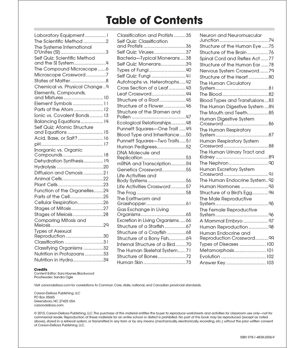 Biology: Grades 6-12
