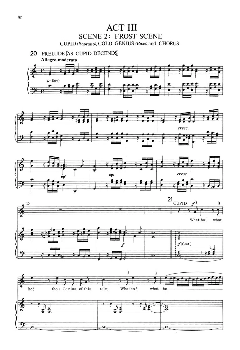 King Arthur. Partitions Vocales d'Opéra. Vocal Score