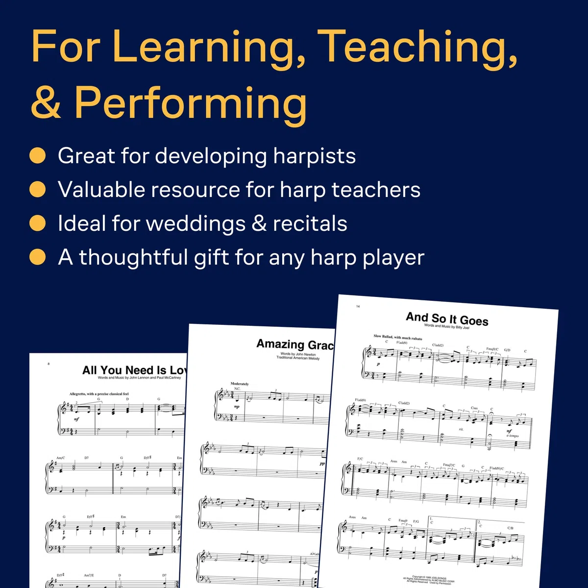 First 50 Songs You Should Play on Harp | Solo pour Harpe Recueil de partitions avec 50 morceaux célèbres pour harpe solo | Songbook pour harpistes débutants | Classique films pop et standards
