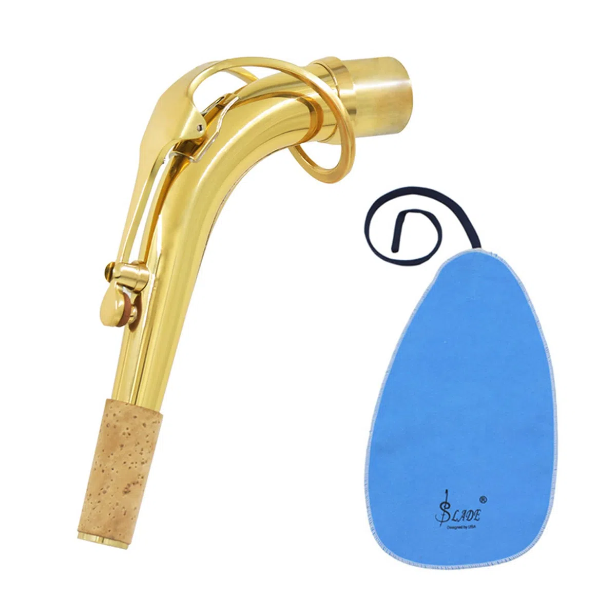 Tbest Bocal de Saxophone Alto en Laiton de 24,5 Mm, courbé Couler une Meille de la Circulation de l'air, Hauteur, Coulecon de Nettoyage, Compatible Avec Saxophone Alto