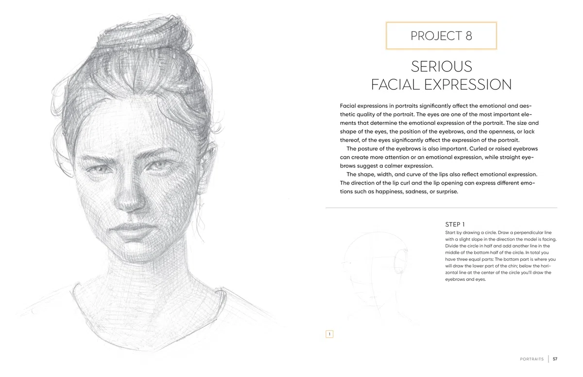 Pencil Drawing Portraits: Learn to Draw Faces, Features, and More With Step-by-Step Pencil Projects Perfect for Beginners
