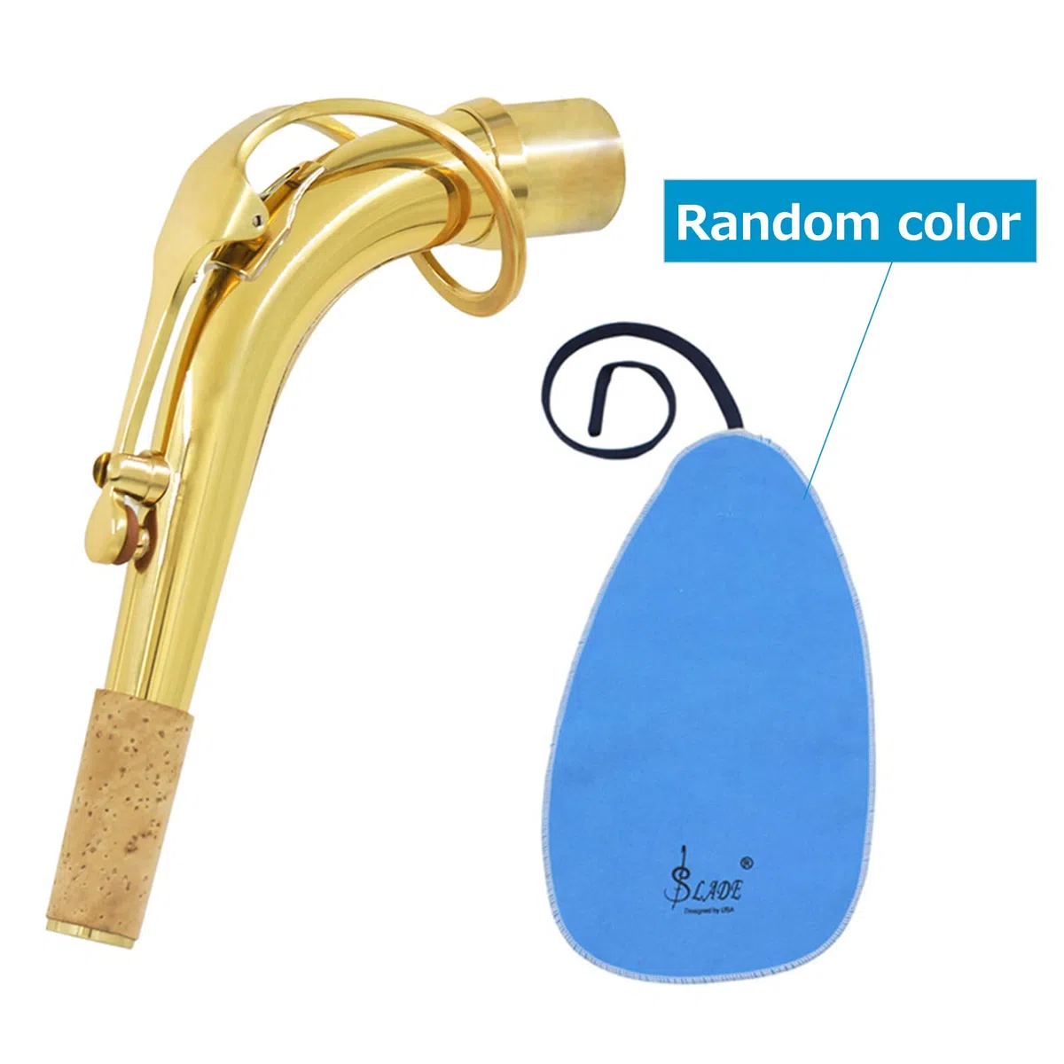 Tbest Bocal de Saxophone Alto en Laiton de 24,5 Mm, courbé Couler une Meille de la Circulation de l'air, Hauteur, Coulecon de Nettoyage, Compatible Avec Saxophone Alto