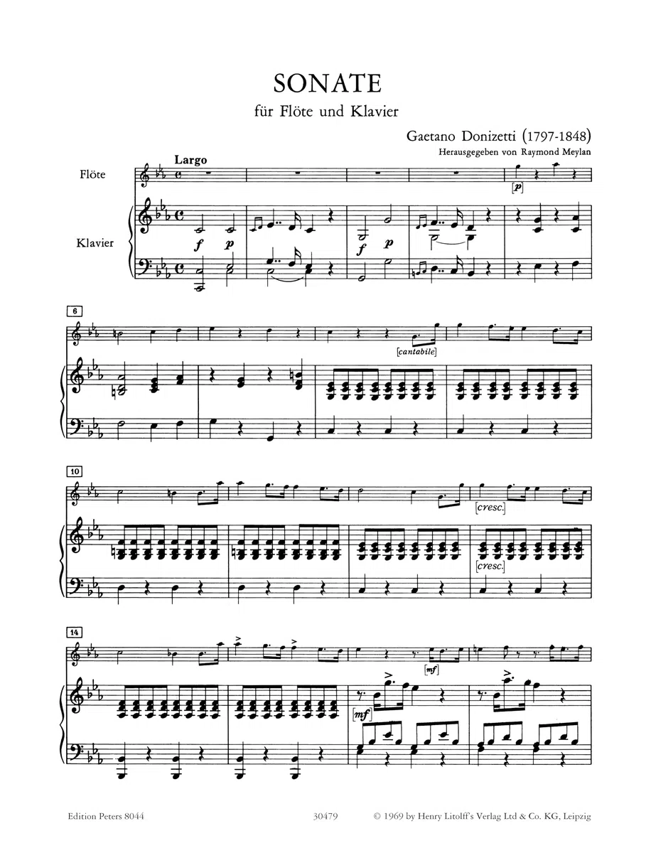 Donizetti Sonate, Flauto e pianoforte.