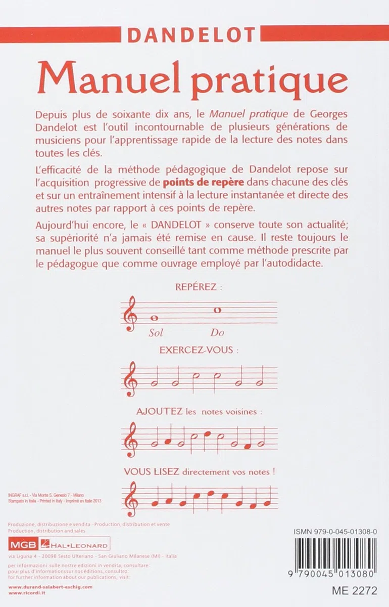 Manuel pratique pour l'étude des clefs Sol-Fa-Ut - Education Musicale