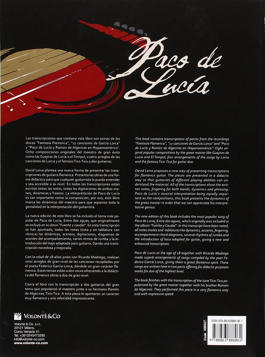 Paco de lucia: best of guitar tab guitare