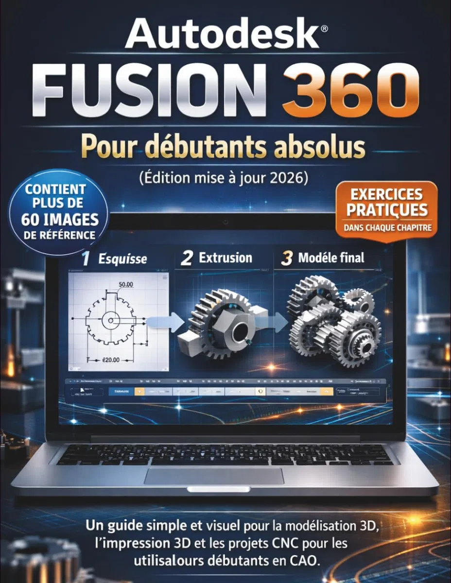 Autodesk Fusion 360 pour débutants absolus (Édition mise à jour 2026): guide simple et visuel pour modélisation 3D, impression 3D et projets CNC