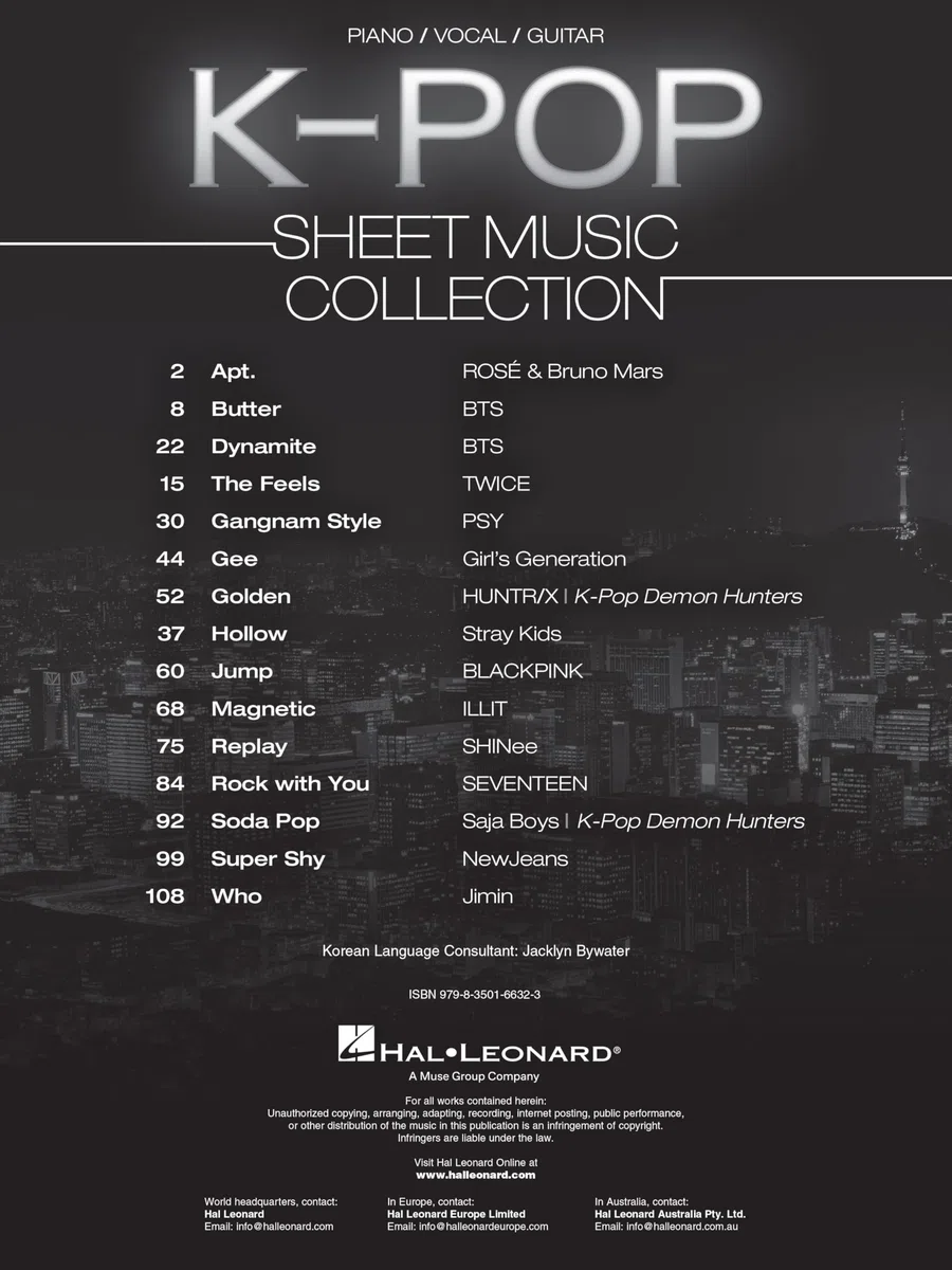 K-Pop Sheet Music Collection. Piano, Voix & Guitare.